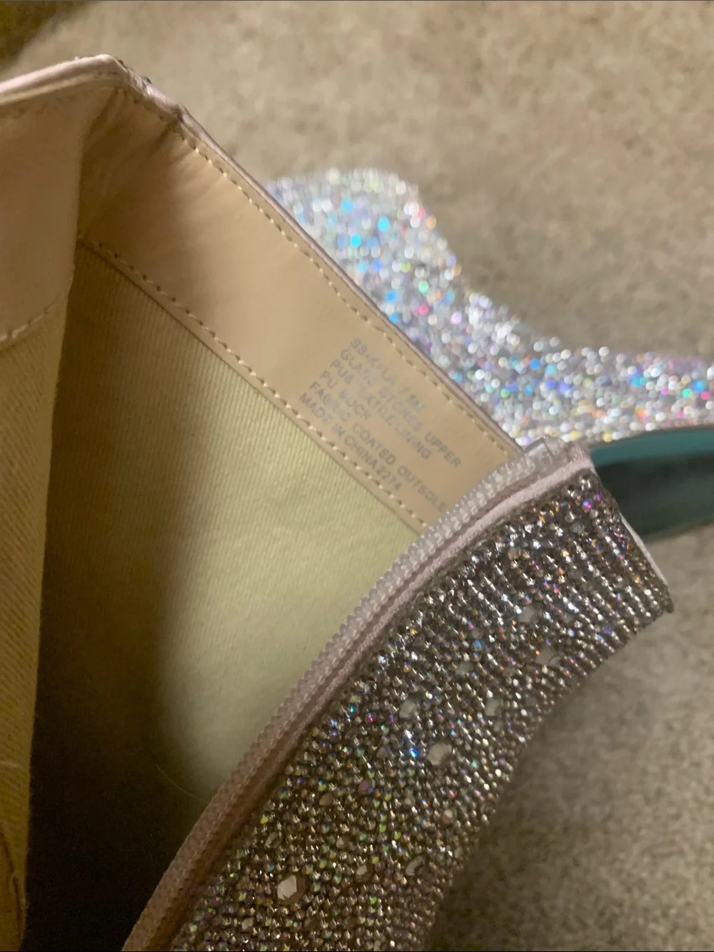 Blue by betsey Johnson 7.5 Crystal Embellished Ankle Booties